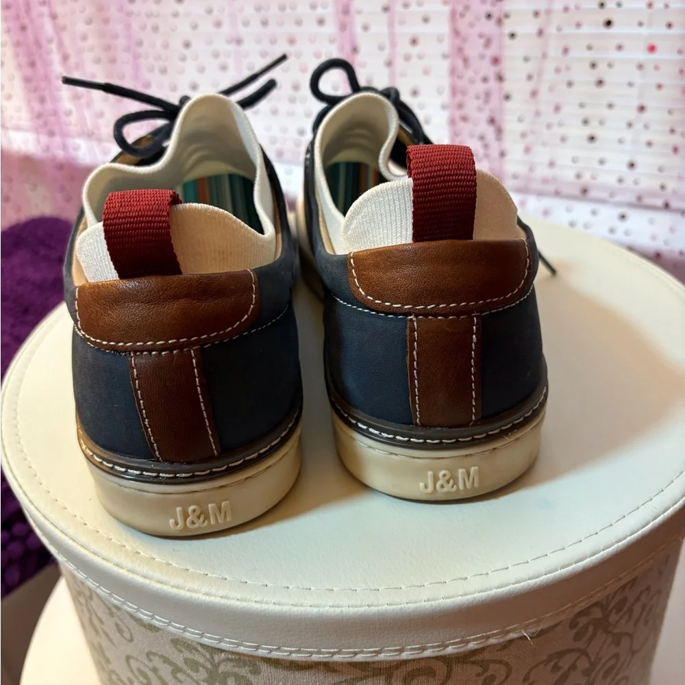 Johnson & Murphy Knit & Suede Oxfords with Perforated Design - Picture 4 of 6